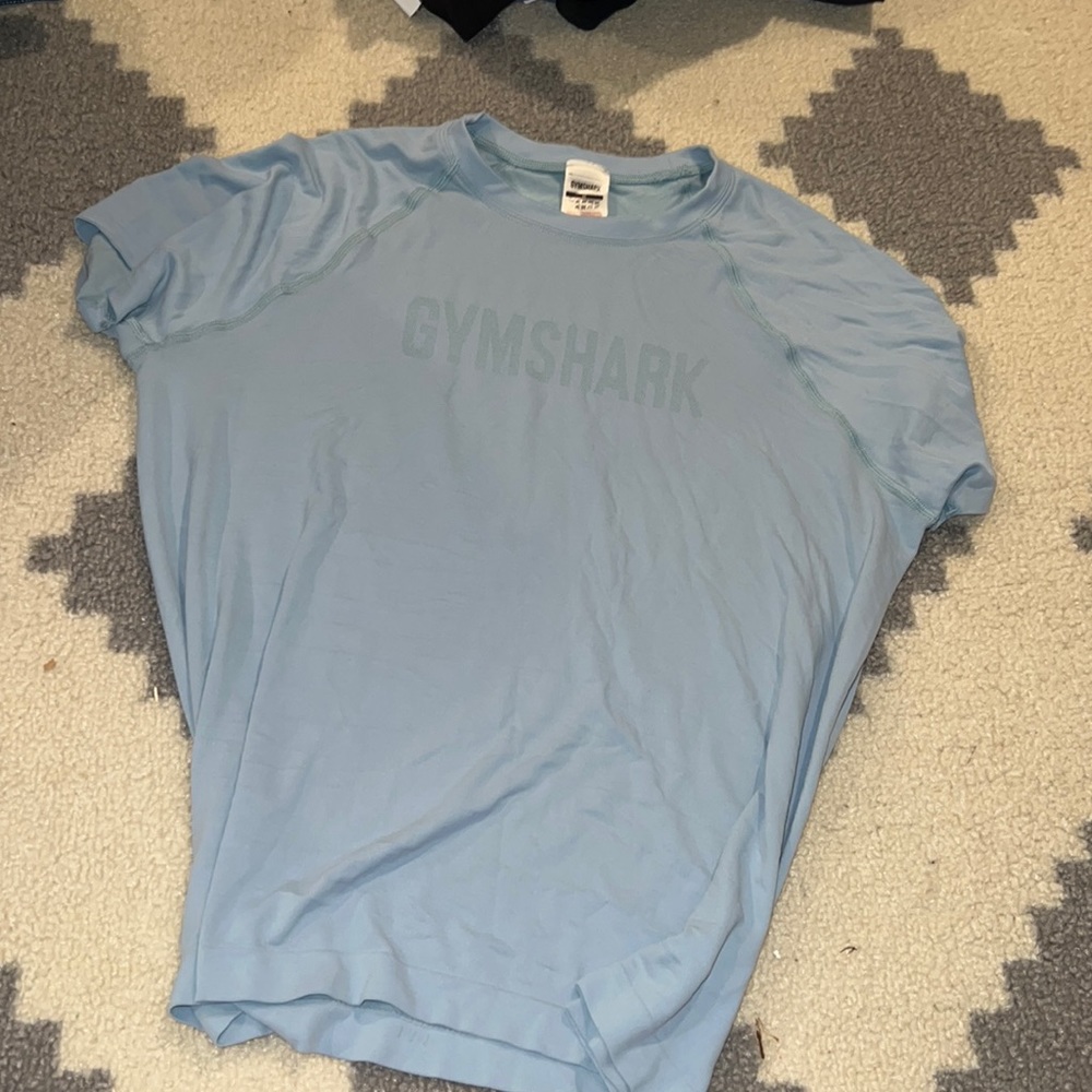 mesh logo blue gymshark womens tee